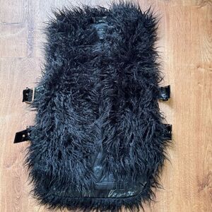 Armani Exchange AX Black Fuzzy Open Side Strappy Vest Women’s XS